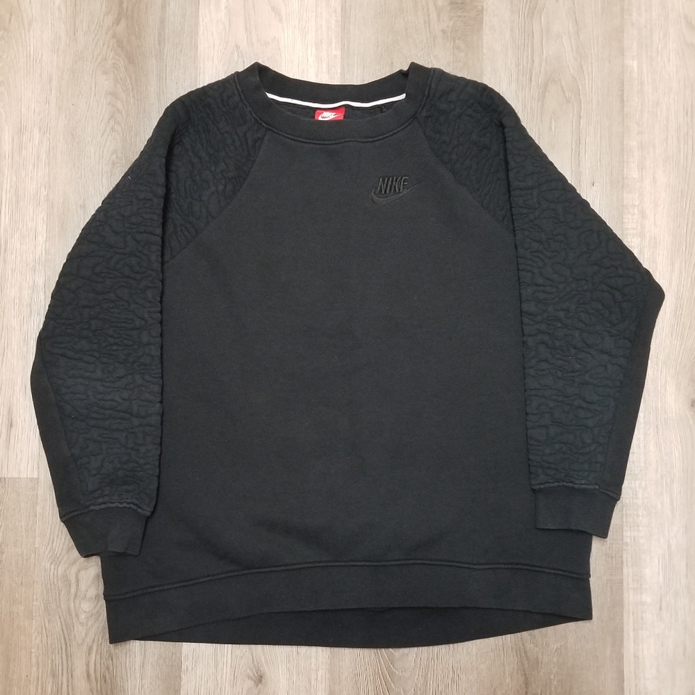 Nike Black Textured Crew Neck Sweater